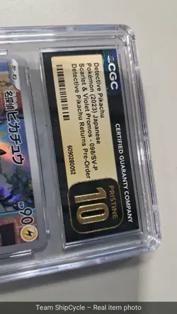 2023 POKEMON JPN SCARLET VIOLET PROMOS DETECTIVE PIKACHU CGC 10 PERFECT G2U - Image 5