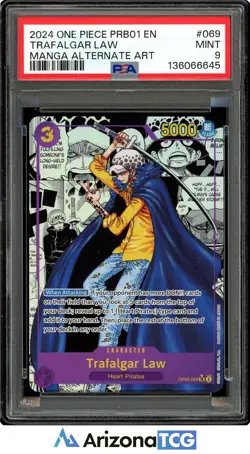One Piece 2024 Trafalgar Law OP05-069 Manga Alternate Art SR PRB01 PSA 9 - Image 1