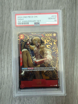2024 One Piece Chinese 1st Anniversary Set Sanji #OP01-013 PSA 10 - Image 3