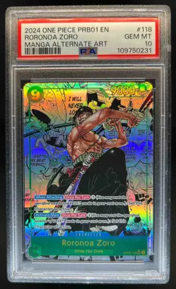 2024 One Piece Wings of The Captain Roronoa Zoro Manga Alt Art #OP06-118 PSA 10 - Image 1