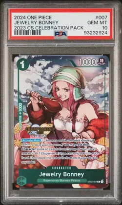 One Piece TCG - Jewelry Bonney - 2023 CS Celebration Pack - ST02-007 - PSA 10 - Image 1