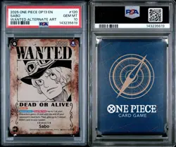 2025 ONE PIECE OP13-CARRYING ON HIS WILL WANTED ALTERNATE ART #120 SABO PSA 10 - Image 1