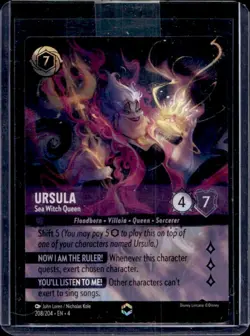 2024 Disney Lorcana TCG: Ursula Sea Witch Queen Alternate Art #208/204 - Image 1