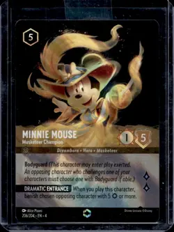 2024 Disney Lorcana Minnie Mouse Musketeer Champion Alternate Art #206/204 - Image 1