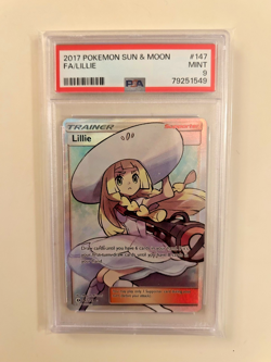 Pokemon TCG Lillie 147/149 Sun & Moon Base Set 2017 Full Art Trainer PSA 9 Mint - Image 1