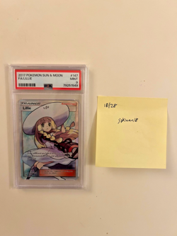 Pokemon TCG Lillie 147/149 Sun & Moon Base Set 2017 Full Art Trainer PSA 9 Mint - Image 2