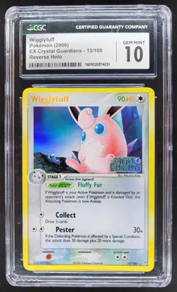 2006 Pokemon EX Crystal Guardians Wigglytuff Reverse Holo #13/100 CGC 10 NE - Image 1