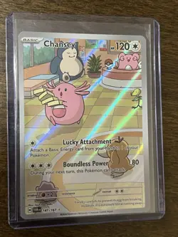 Pokemon TCG Chansey Illustration Rare IR Holo 187/167 Twilight Masquerade Sv06 - Image 1