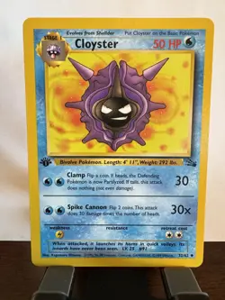 Pokemon TCG Cloyster Fossil 1st Edition Uncommon Card 32/62 Lightly Played - Image 1