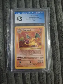 1995 Pokemon Charizard Shadowless Base Set Holo Unlimited Card 4/102 Cgc Grade - Image 1