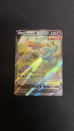 Pokemon TCG Golurk v Evolving Skies Holo Ultra Rare Card 182/203 NM Condition - Image 1