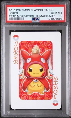 2015 POKEMON PLAYING CARDS PRETEND MAGIKARP & GYARADOS PIKACHU JOKER PSA 10 - Image 1