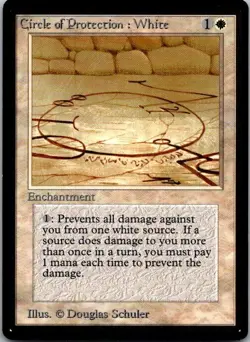 Circle of protection: white Beta MTG NM - Image 1