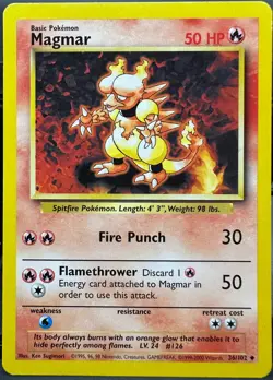 Magmar 36/102 Base Set Pokemon TCG 1999 MP - Image 1