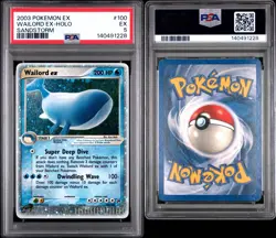 2003 POKEMON EX WAILORD EX-HOLO #100 SANDSTORM PSA 5 - Image 3