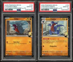 Pokemon 2025 Cynthias Gible 102 Gabite 103 Destined Rivals Sequential LOT PSA 10 - Image 1