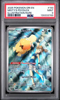 2025 POKEMON DRI EN-DESTINED RIVALS ILLUSTRATION RARE #193 MISTY'S PSYDUCK PSA 9 - Image 1