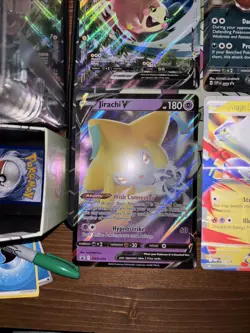 Pokemon TCG Card Lot. Jirachi V Promo Card NM JUMBO. Surging Sparks. Stamp. - Image 4