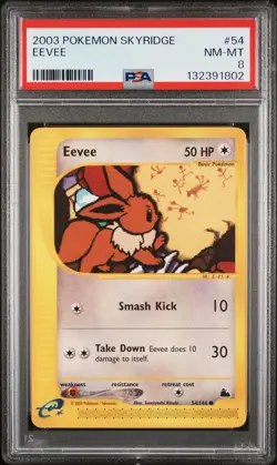 2003 POKEMON SKYRIDGE #54 EEVEE PSA 8 - Image 1