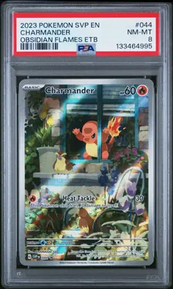 2023 POKEMON SVP OBSIDIAN FLAMES ETB PROMO #044 CHARMANDER PSA 8 - Image 1