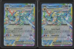 2025 Pokemon Prismatic Evolutions (LOT x2) VAPOREON EX #023 Double Rare JFB4 - Image 1