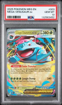2025 POKEMON MEG EN-MEGA EVOLUTION #003 MEGA VENUSAUR EX PSA 10 - Image 1