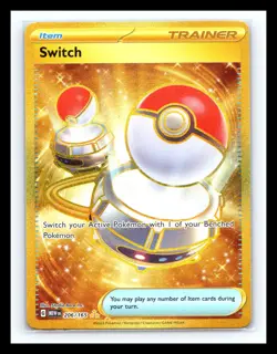 💥 2023 Pokemon SV 151 MEW EN Switch #206/165 Gold Holo Rare - Image 1