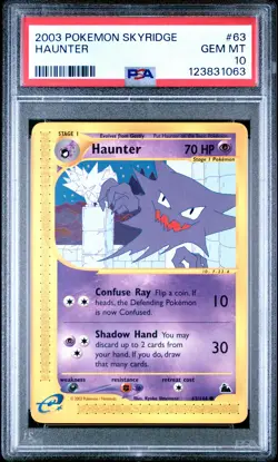 2003 POKEMON SKYRIDGE #63 HAUNTER PSA 10 - Image 1