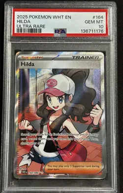 2025 Pokemon SV WHT EN-White Flare #164 HILDA ULTRA RARE PSA 10 - Image 1