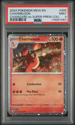 2024 POKEMON MEW EN-151 CHARIZARD EX SUPER-PREM COLL #005 CHARMELEON PSA 9 - Image 1