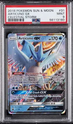 2018 POKEMON SUN & MOON CELESTIAL STORM #31 ARTICUNO GX PSA 9 - Image 1