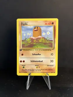 Pokemon TCG German Diglett (Digda) Base Set 47/102 1st Edition - Image 1