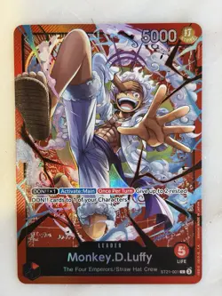 • Monkey.D.Luffy • ST21-001 Leader EX: Gear 5 One Piece TCG English N - Image 1