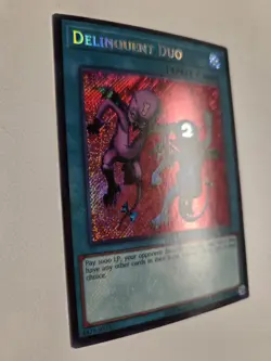 Delinquent Duo LCKC-EN101 Secret Rare Yugioh Legendary Collection Kaiba Mint - Image 2