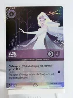 Disney Lorcana D 100 Elsa Gloves Off 19/P1 Promo Foil - Image 1