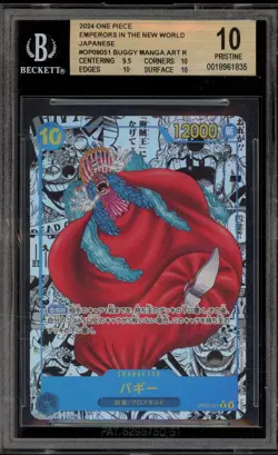 One Piece CCG Buggy Emperors Japanese Manga Alternate Art OP09-051 BGS 10 - Image 1