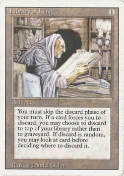 Library of Leng Revised HEAVILY PLD Artifact Uncommon MAGIC MTG CARD (DS3D1D8) - Image 1