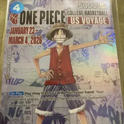 One Piece Monkey D Luffy US Voyage College Basketball Card Rutgers NJ SEALED SGA - Image 3