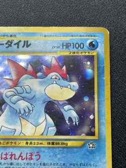 Pokemon Neo Genesis Feraligatr Card No 160 Japanese Rare Holo HP / DMG Swirl(s) - Image 3