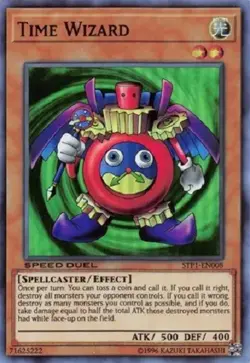 Yugioh - Time Wizard - Super Rare NM - Free Holographic Card - Image 1