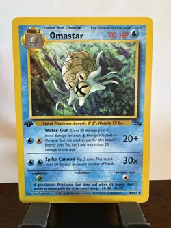 Pokemon TCG Omastar Fossil 1st Edition Uncommon Card 40/62 Lightly Played #2 - Image 1