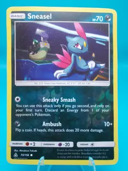 Sneasel 73/156 Sm-Ultra Prism Pokemon TCG Reverse Holo Lightly Played - Image 1