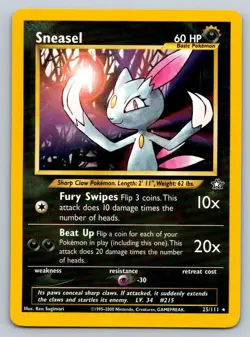 Sneasel - Neo Genesis - Rare - 25/111 - Pokemon - NM Unlimited - Image 2