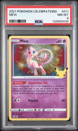 2021 POKEMON CELEBRATIONS 011/025 MEW PSA 8 - Image 1