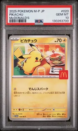 2025 POKEMON JAPANESE M-P PROMO #020 PIKACHU McDONALD'S PSA 10 - Image 1