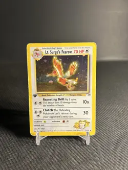Pokemon TCG Lt. Surge's Fearow 007/132 Gym Heroes Holo HP/DMG - Image 1