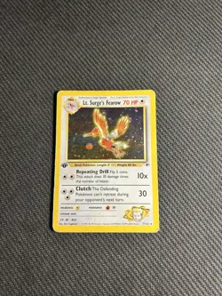 Pokemon TCG Lt. Surge's Fearow 007/132 Gym Heroes Holo HP/DMG - Image 3