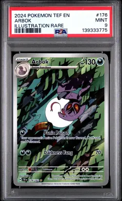 2024 POKEMON TEF EN-TEMPORAL FORCES ILLUSTRATION RARE #176 ARBOK PSA 9 - Image 1