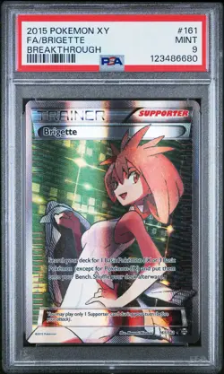 2015 POKEMON XY BREAKTHROUGH #161 FULL ART/BRIGETTE PSA 9 - Image 1