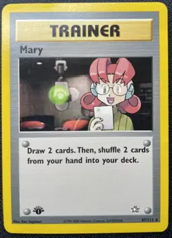 Pokemon Trainer Mary 1st Edition Neo Genesis MP / DMG - Image 1